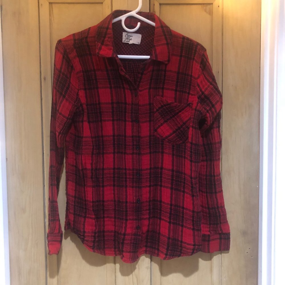 Red Plaid Button Down - Picture 2 of 5